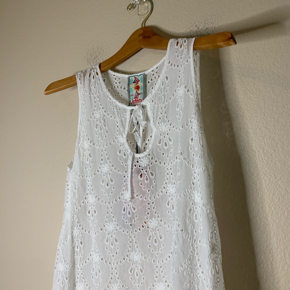 NWT Johnny Was White Eyelet Mod Tunic Top S